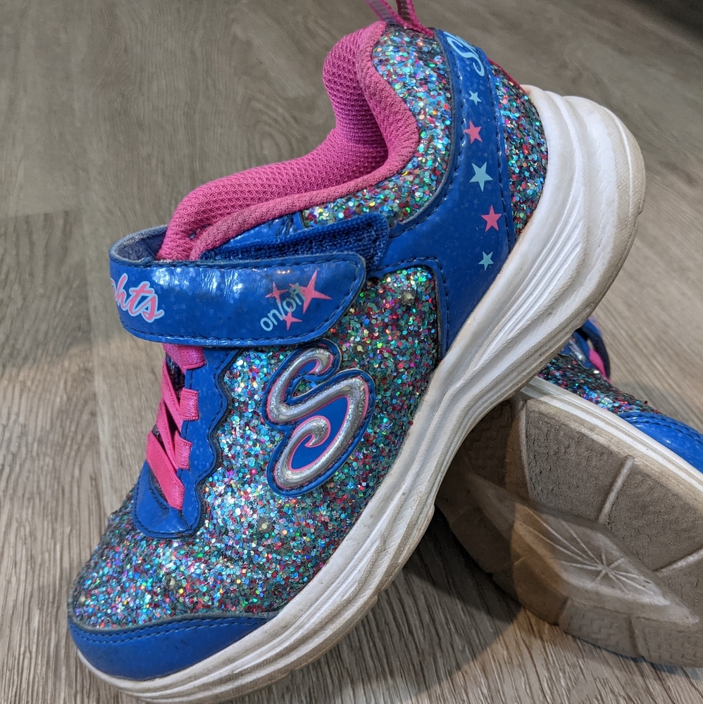 Blue glitter kids sneakers